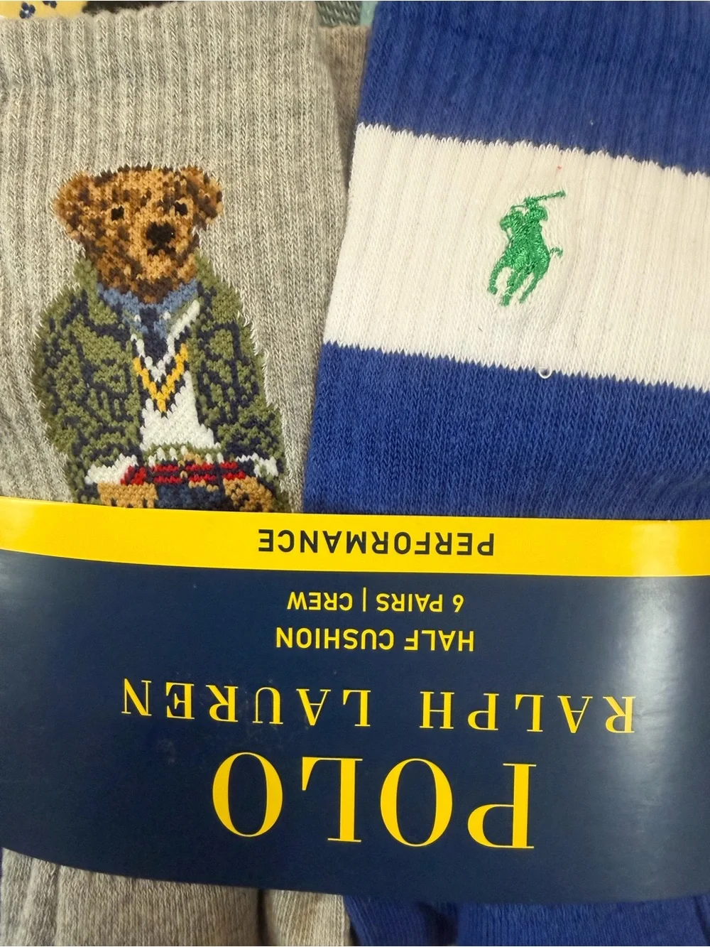 Polo by Ralph Lauren Men's Crew Socks – Blue, Gray & Pink Variety Pack